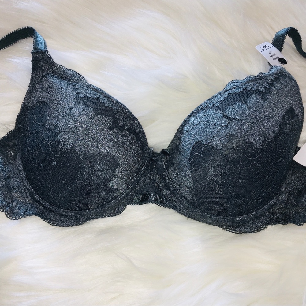 NEW Rene Rofe Sophie B. Gray Lace Bra